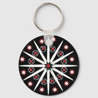 Striking black red grey and white patterned     ke keychain