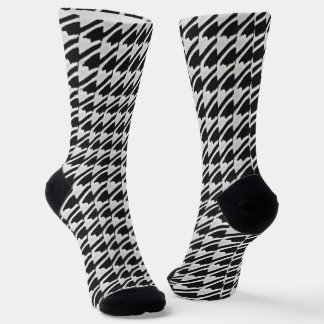 Striking Black & White Houndstooth Socks