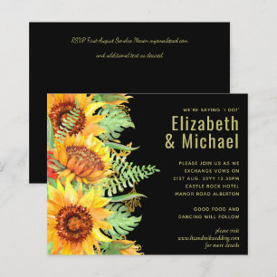 Striking Black with Sunflowers Wedding Budget