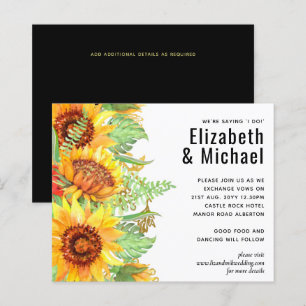 Striking Black with Sunflowers Wedding Budget