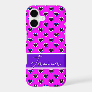 Striking Colors Purple, Pink And Black Custom Name