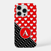 Striking Colours Red And Black, Custom Monogram
