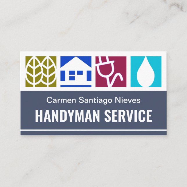 Striking Creative Construction Building Signage Business Card (Front)