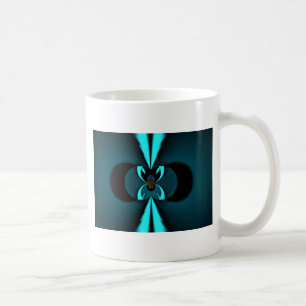 Striking Cutting-Edge Cyan and Black Vector Design Coffee Mug