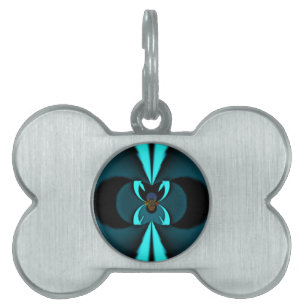 Striking Cutting-Edge Cyan and Black Vector Design Pet Name Tag