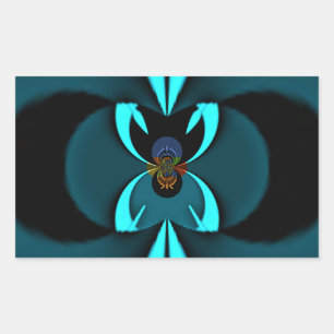 Striking Cutting-Edge Cyan and Black Vector Design Sticker