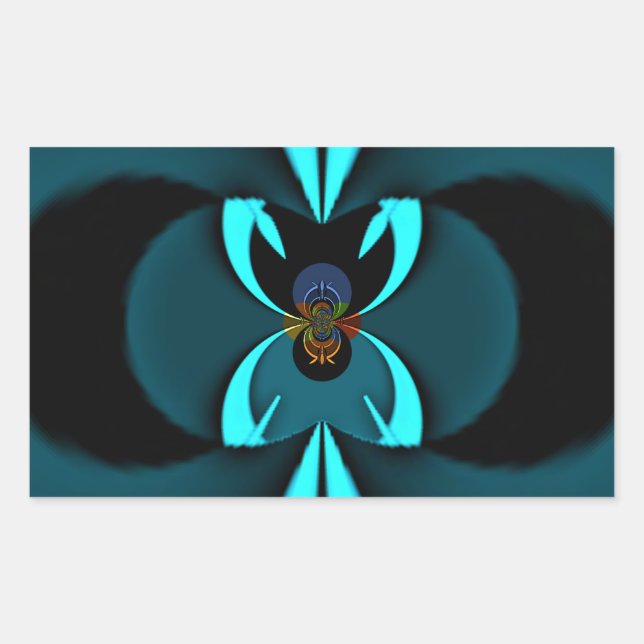 Striking Cutting-Edge Cyan and Black Vector Design Sticker (Front)