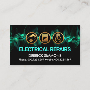 Striking Electrical Lightning Wave Electrician Business Card