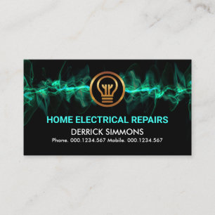 Striking Electrical Lightning Wave Electrician Business Card