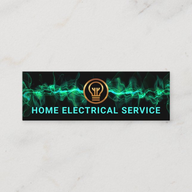 Striking Electrical Lightning Wave Mini Business Card (Front)