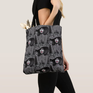 "Striking Elegance: Monochrome Muse Tote Bag"