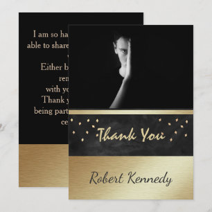 Striking Elegant Graduation Photo Thank You Card