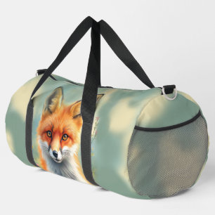 Striking Eyes of a Cunning Red Fox Duffle Bag