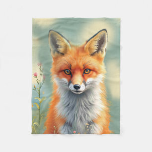 Striking Eyes of a Cunning Red Fox   Fleece Blanket