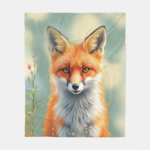 Striking Eyes of a Cunning Red Fox   Fleece Blanket