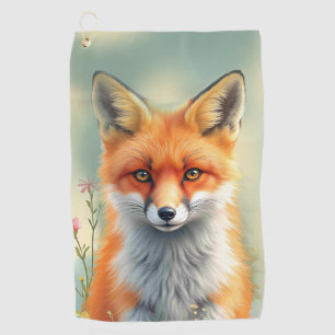 Striking Eyes of a Cunning Red Fox Golf Towel