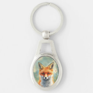 Striking Eyes of a Cunning Red Fox Keychain