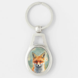 Striking Eyes of a Cunning Red Fox Keychain