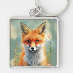 Striking Eyes of a Cunning Red Fox   Keychain