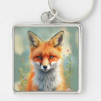 Striking Eyes of a Cunning Red Fox Keychain