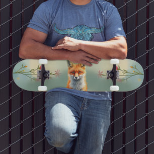Striking Eyes of a Cunning Red Fox Skateboard