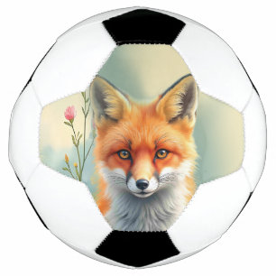 Striking Eyes of a Cunning Red Fox Soccer Ball
