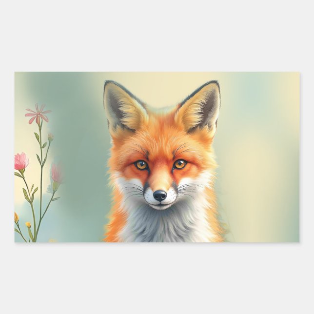Striking Eyes of a Cunning Red Fox   Sticker (Front)