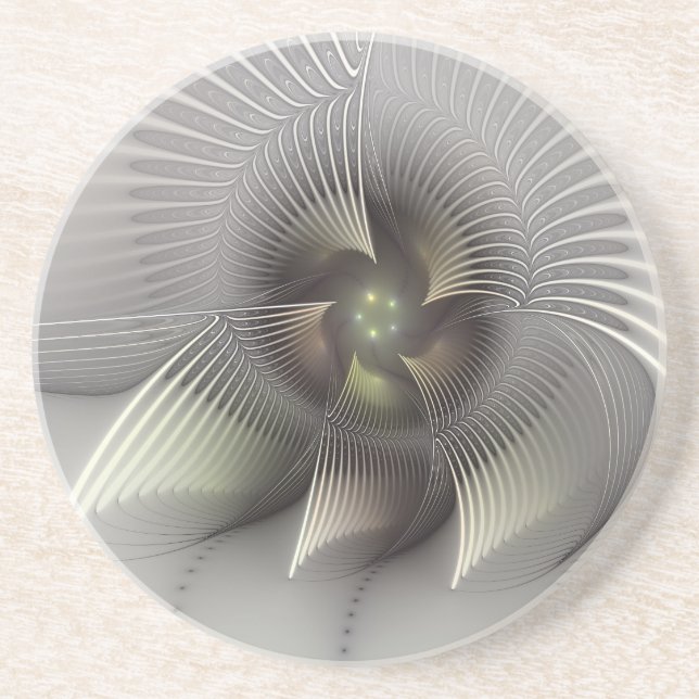 Striking Figure, Modern Abstract Fractal Art Coaster (Front)