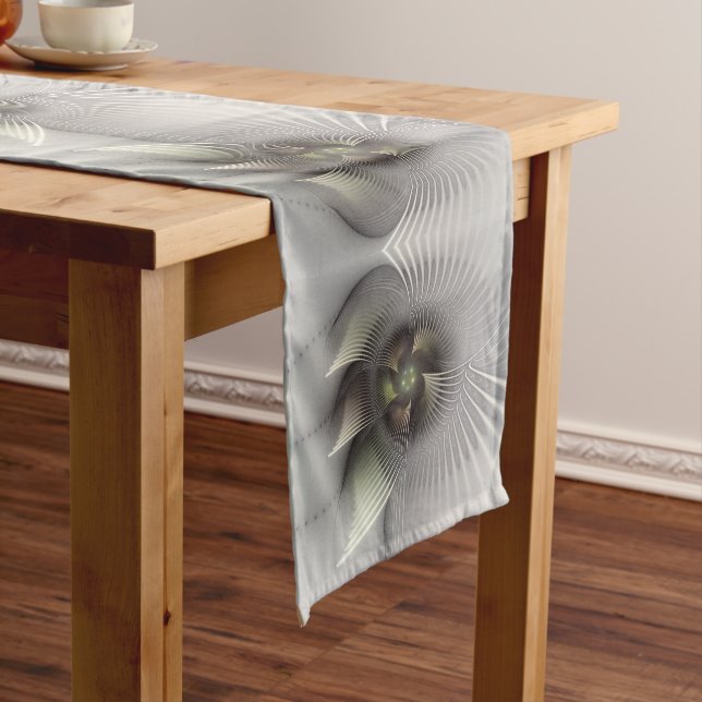 Striking Figure, Modern Abstract Fractal Art Long Table Runner (In Situ)
