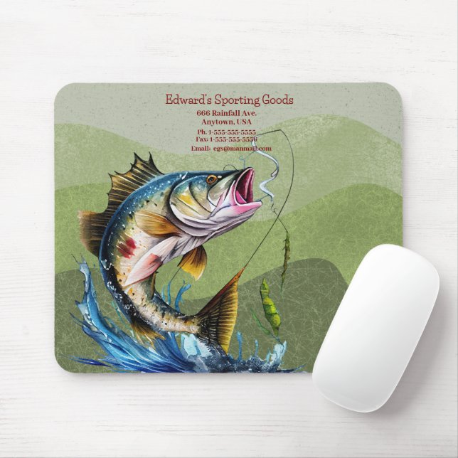 Striking Fish Logo Sporting Goods  Mouse Pad (With Mouse)