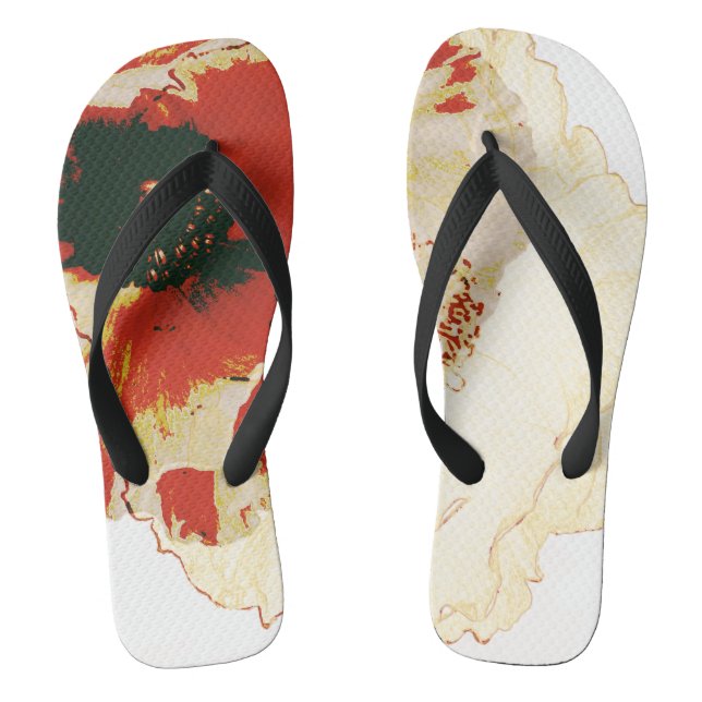 striking floral pair of flip flops (Footbed)