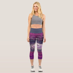Striking Flower Colourful Abstract Fractal Art Pin Capri Leggings