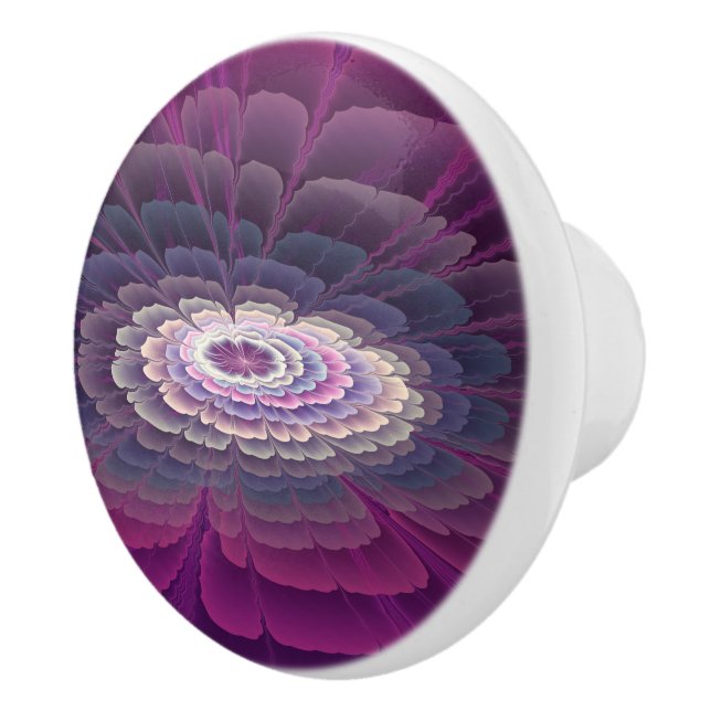 Striking Flower Colourful Abstract Fractal Art Pin Ceramic Knob (Right)