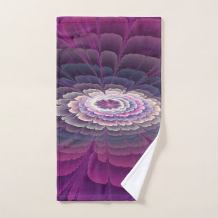 Striking Flower Colourful Abstract Fractal Art Pin Hand Towel