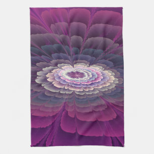Striking Flower Colourful Abstract Fractal Art Pin Kitchen Towel