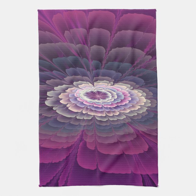 Striking Flower Colourful Abstract Fractal Art Pin Kitchen Towel (Vertical)