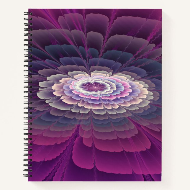 Striking Flower Colourful Abstract Fractal Art Pin Notebook (Front)