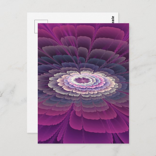 Striking Flower Colourful Abstract Fractal Art Pin Postcard (Front/Back)