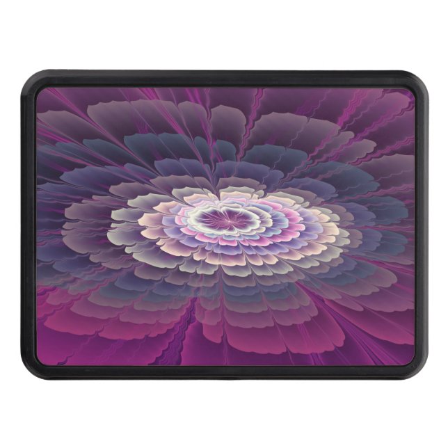 Striking Flower Colourful Abstract Fractal Art Pin Trailer Hitch Cover (Front)