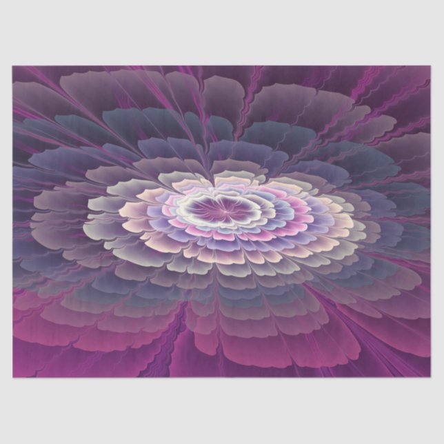 Striking Flower Colourful Abstract Fractal Art Tissue Paper (Front)