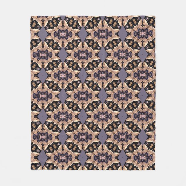 Striking Gray and Brown Bold Design Fleece Blanket (Front)