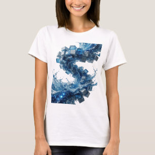 Striking Grey WATER AND ICE CUBES Wearable Art T-Shirt