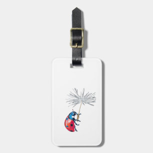 Striking Lady bug on a dandelion seed  Luggage Tag