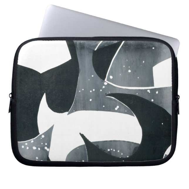 Striking Laptop Sleeve in Black, Grey and White (Front)