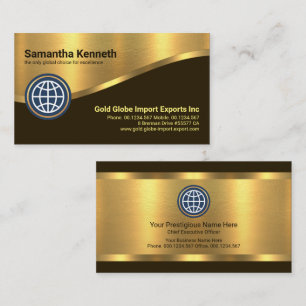 Striking Luxurious Gold Curve Lines Business Card