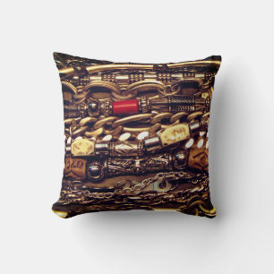 Striking Metallic Chain Pattern Throw Pillow
