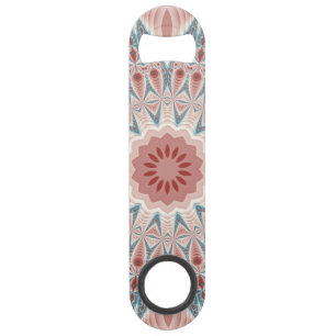 Striking Modern Kaleidoscope Mandala Fractal Art Bar Key