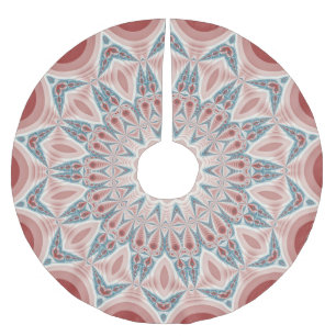 Striking Modern Kaleidoscope Mandala Fractal Art Brushed Polyester Tree Skirt