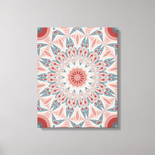 Striking Modern Kaleidoscope Mandala Fractal Art Canvas Print