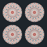 Striking Modern Kaleidoscope Mandala Fractal Art Coaster Set<br><div class="desc">Unique mandala.</div>